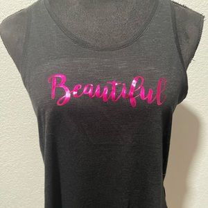 BEAUTIfUL casual Tank top with nice pink lettering!
